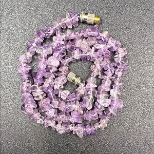 Purple Gemstone Beaded 17” Necklace